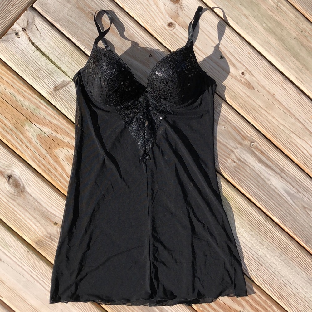 NWOT! - ESCANTE Sequined Baby Doll Chemise Nighty